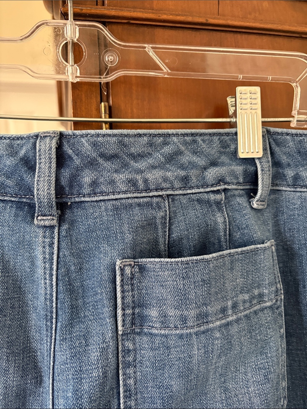 *Talbots Classic Jean Trouser Wide Leg Jean Medium Blue Pockets Status Buttons - Picture 10 of 16